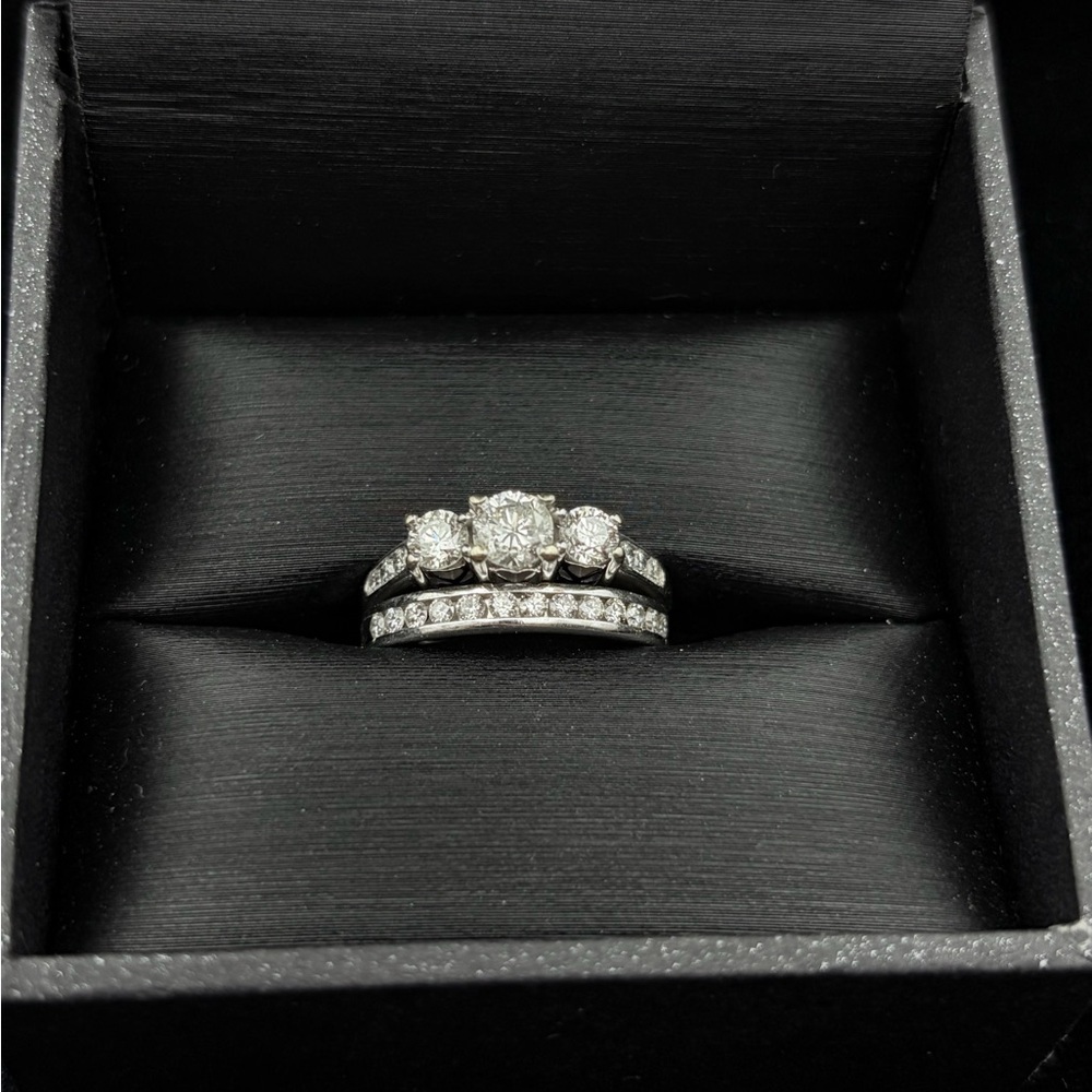 Diamond and White Gold Engagement Set